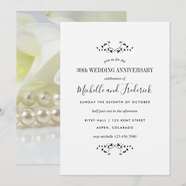 Convites 30º Aniversário de Casamento de Pérola Personaliza (Frente/Verso)
