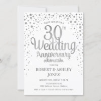 30º Aniversário de Casamento - Prata e Branco