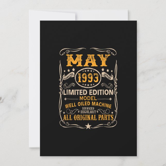 Convites 30 anos Antiga Decoração da aniversário de 30 anos (Frente)