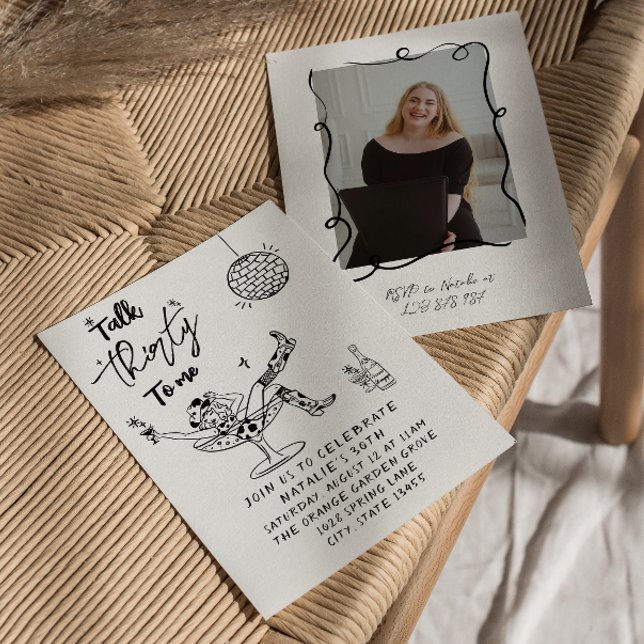 Convites 30 Cow Girl Quirky Fale 30 Para Mim Aniversário (Criador carregado)