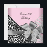 Convites 30 da festa de aniversário Zebra-Leopardo-rosa-ros<br><div class="desc">Cinza 30 Zebra Leopardo-rosa-preto-rosa-prata-branca-Arco Diamond Invite Festa de aniversário Elegante. Zizzago</div>