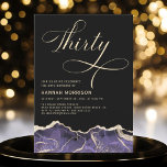 Convites 30 de Agate Dourado roxo 30 Festas de aniversário<br><div class="desc">Um convite sofisticado e elegante para aniversário de 30 anos, com um rico roxo e design de agata dourado. Este convite combina o luxo moderno com a beleza do eterno. Os tons roxos profundos, acentuados por detalhes radiantes de ouro, criam uma estética real e na moda, fazer que seja a...</div>