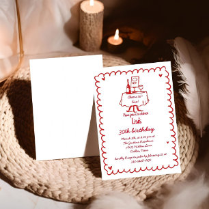 Convites 30 de Coquetel de Escrivação à Mão, aniversário de