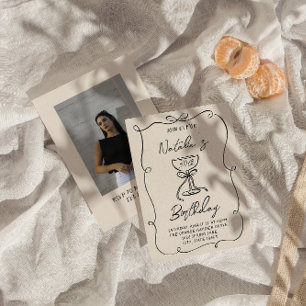 Convites 30 Doddle Black White Arco Martini Foto Aniversári