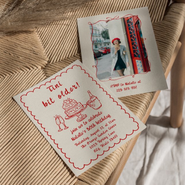 Convites 30 Doddle Champagne Cake Festa de aniversário (Criador carregado)