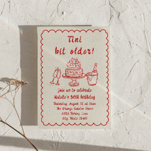 Convites 30 Doddle Champagne Cake Quirky Festa de aniversár