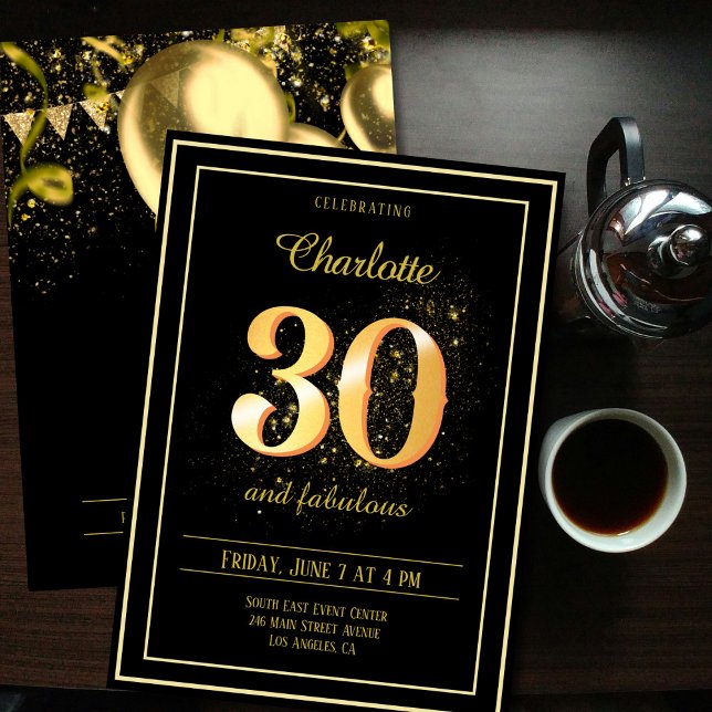 Convites 30 e aniversário fabuloso (Criador carregado)