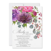30 e Fabuloso aniversário de 30 anos Floral Elegan