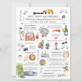 Convites 30 e fabuloso | Aniversário de Nova Orleans I