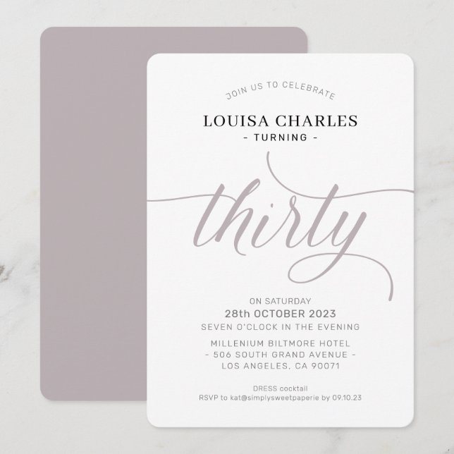 Convites 30 elegantes cogumelos modernos de aniversário (Frente/Verso)