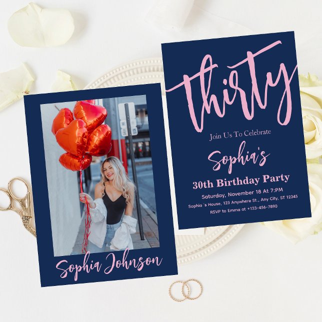 Convites 30 Modern - Partido do aniversário de 30 anos de S (Criador carregado)