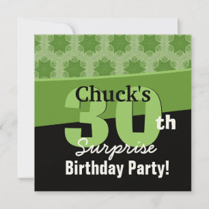 Convites 30 Surpresa - Estrelas verdes de aniversário G303