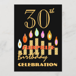 Convites 30o As velas Dourados da festa de aniversário da