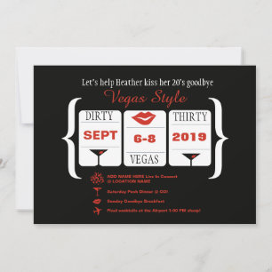 Convites 30o slot machine sujo do aniversário de Vegas
