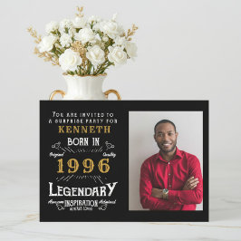Convites 30th Birthday 1996 Vintage Black Gold Personalized