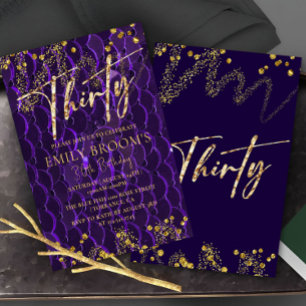 Convites 30th Birthday Purple For her Invitation
