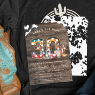 Convites 30th Birthday Wild West Cowboy