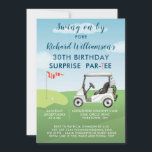 Convites 30th Surprise Birthday Party Men's Golf Theme<br><div class="desc">This fun (SURPRISE) Birthday Party Invitation has a Golf theme and it's perfect for a Golfer. It features a cart on a course and much to personalize to make appropriate for your own event. We have all the ingredients to make it a special party — starting with a party invitation;...</div>