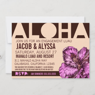 Convites 311 Aloha World Peach Roxo
