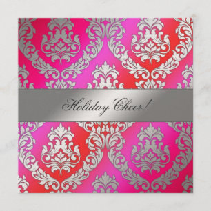Convites 311 Alonnah Damask Cherry Cake Metálico Dourado