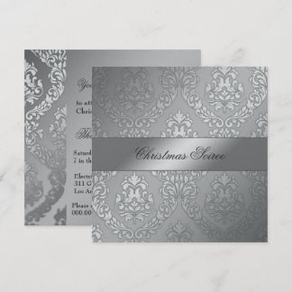 Convites 311 Alonnah Damask Musgo Prata Metálica