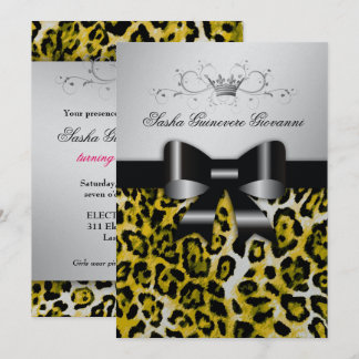 Convites 311 Arco-Leopardo-Amarelo-Quadrado Metálico