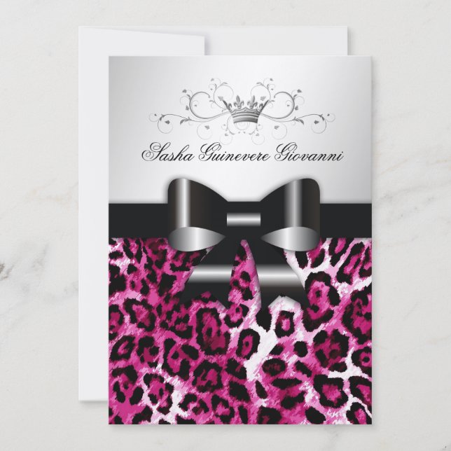 Convites 311 Arco-Leopardo-Rosa-Chic| Dourado metálico (Frente)