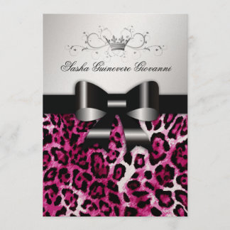 Convites 311 Arco-Leopardo-Rosa-Chic| Dourado metálico