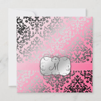Convites 311 Azzling Damask Pink Flamingo