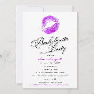 Convites 311-Bachelorette partido - beijos do roxo