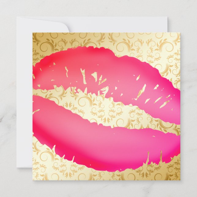 Convites 311-Beijos-Batom| Divino Ouro (Frente)