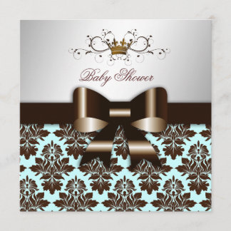 Convites 311 Blackberry Brown Damask Blue Brown