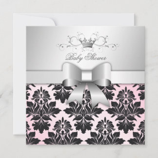 Convites 311-Blackberry Precioso rosa Damask | CHÁ DE FRALD