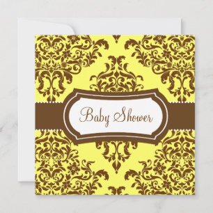 Convites 311 Chá de fraldas Lovey Dovey Damask Tropical Ba