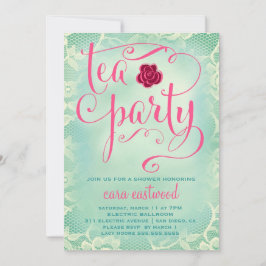 Convites 311 Chá Party Vintage Lace Rosa