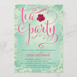 Convites 311 Chá Party Vintage Lace Rosa