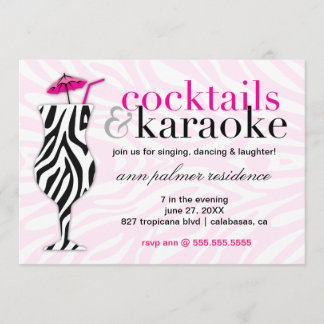 Convites 311 cocktail & zebra do karaoke
