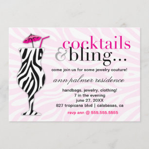 Convites 311 Cocktails e Zebra Bling