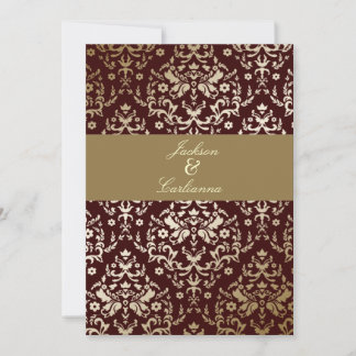 Convites 311 Damasco Dourado Chocolate