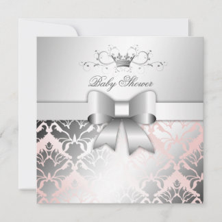 Convites 311 Damask Brilho Arco Champanhe Rosa Baby Shower