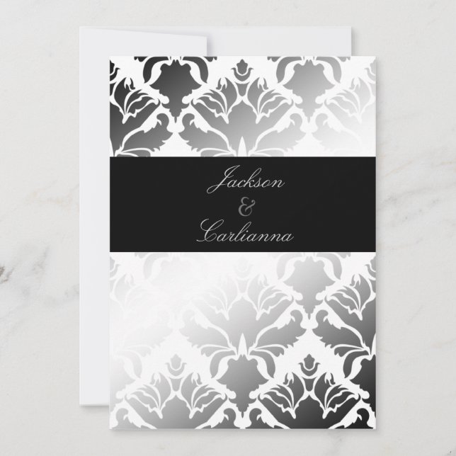 Convites 311-Damask Shimmer Polar Bear Conite (Frente)
