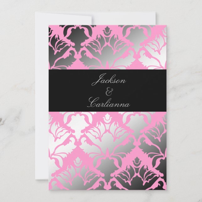 Convites 311-Damask Shimmer Rosa Conite (Frente)