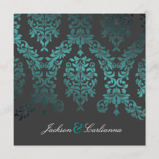 Convites 311-Dashing Damask| Carvão vegetal marinho