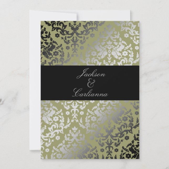 Convites 311-Dazzling Damask Alligator Conite (Frente)
