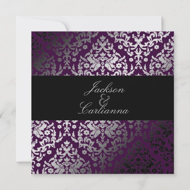 Convites 311-Dazzling Damask Blackberry (Frente)