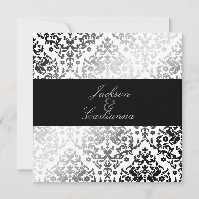 Convites 311-Dazzling Damask Polar Bear (Frente)