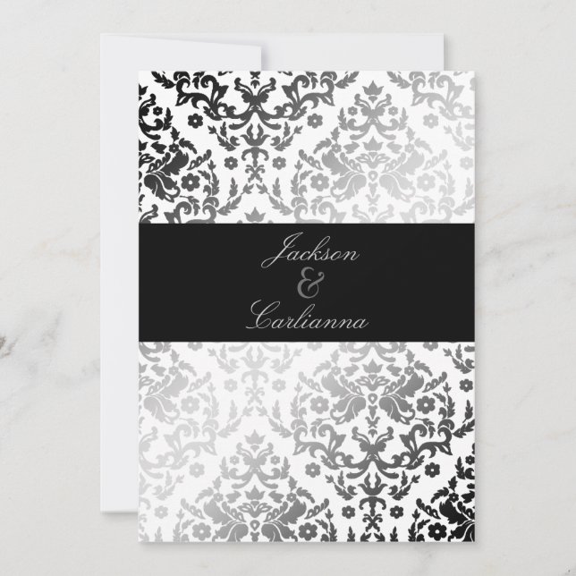 Convites 311-Dazzling Damask Polar Bear (Frente)