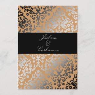 Convites 311-Dazzling Damask Wild Cougar Invite