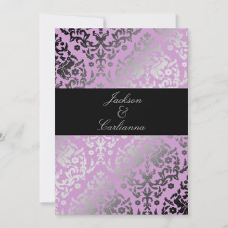 Convites 311-Dazzling Damask Wild Purple Invite
