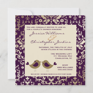 Convites 311-Dazzling Ouro Damask| 2 Aves